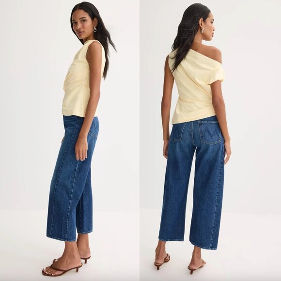 MOTHER Half-Pipe Ankle Jean in Dark Wash Blue Denim Straight Leg Jeans 27 - Picture 2 of 7